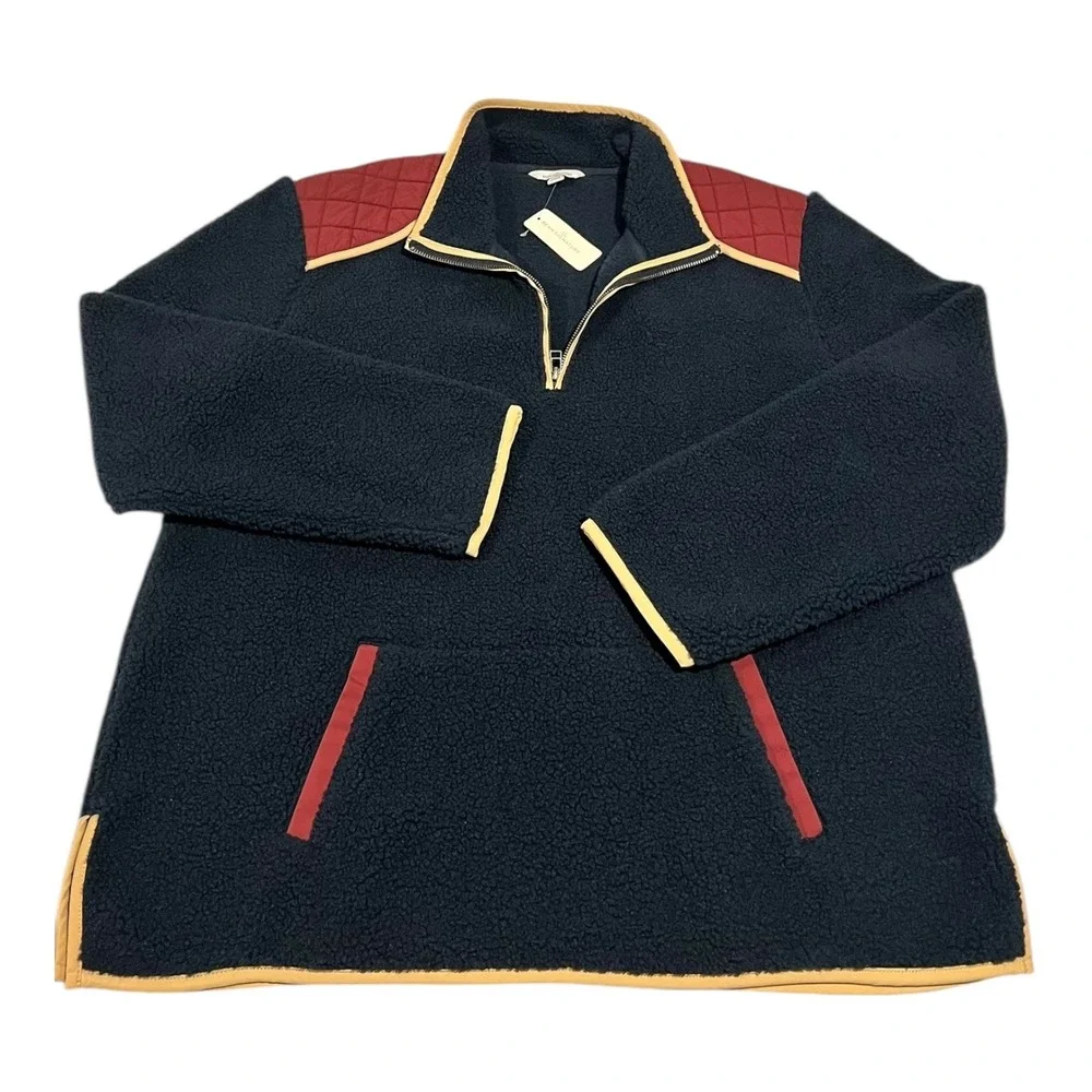 NWT L.L.Bean Women's Medium Signature 1912 Heritage 1/4 Zip Sherpa Fleece Navy